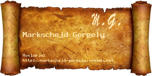 Markschejd Gergely névjegykártya
